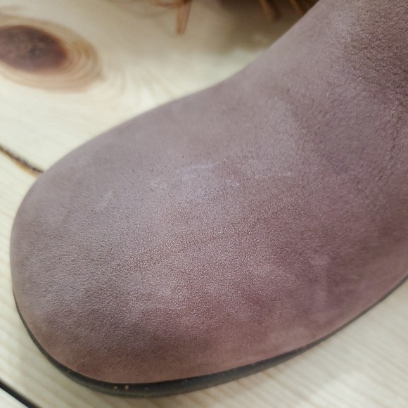 Keen Akita Wedge Slouchy Boots Mid Calf Pull On Mauve Leather Women's 10/40.5 - Picture 5 of 16